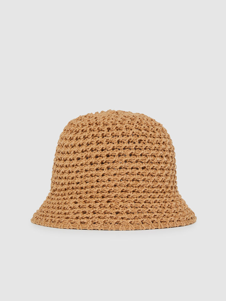 Crochet hat - women's hats - Camel | Sisley image number 1